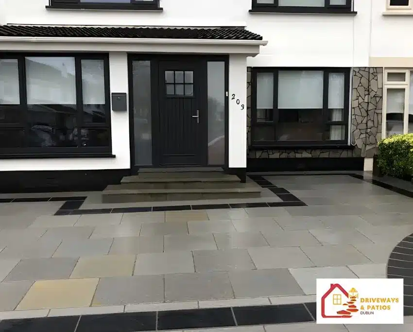 Completed limestone driveway installation in Dublin